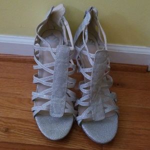 Strappy Silver Heels